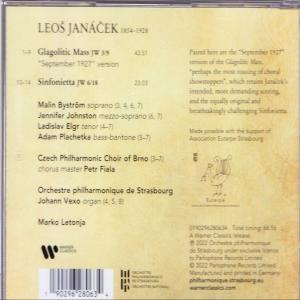 CD-Hülle mit Text. Der Text handelt von einem Musikalbum von Leoš Janáček.