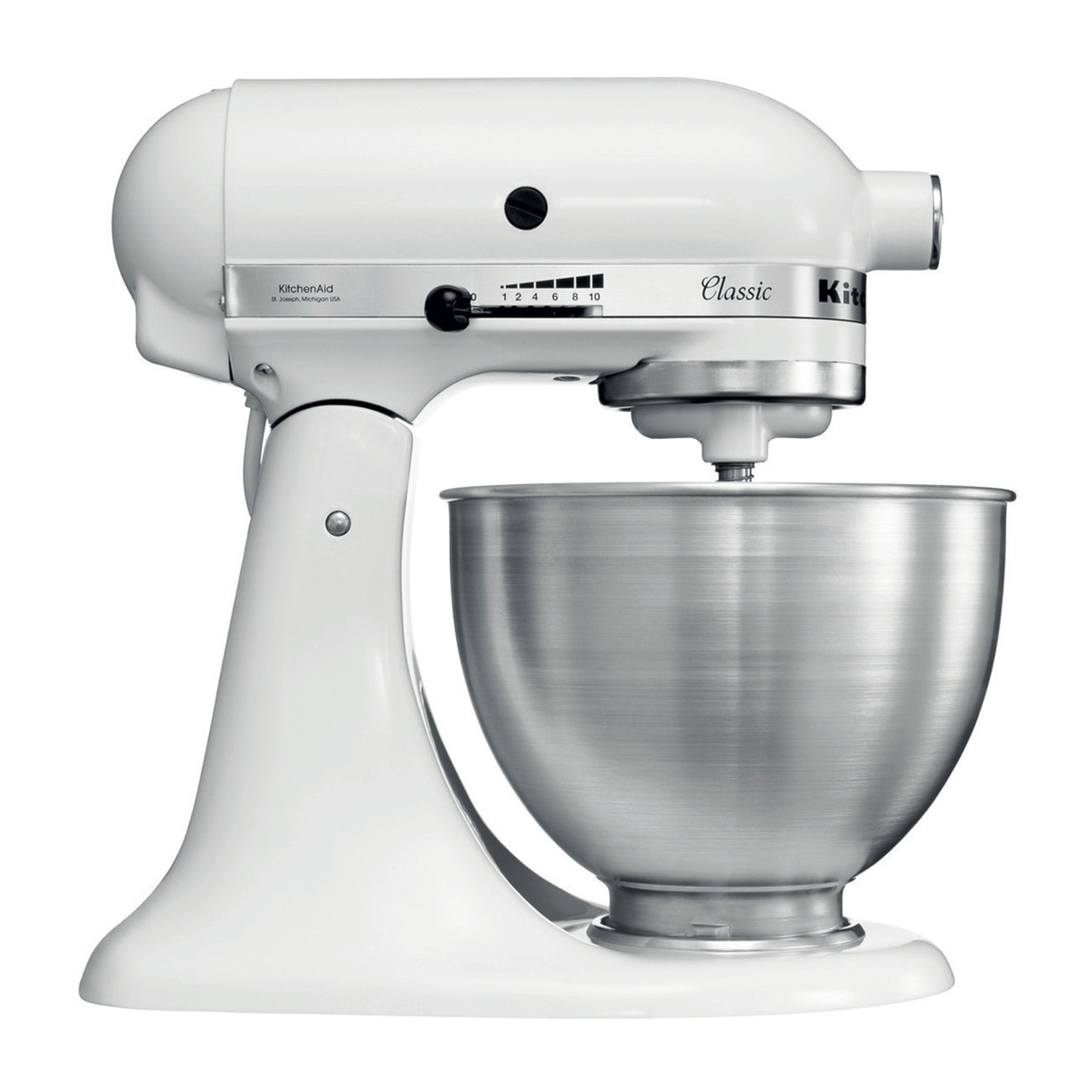Kitchenaid 5K45Ssewh Impastatrice Planetaria, 275 W, capacità ciotola 4,28 l, Classic Bianco