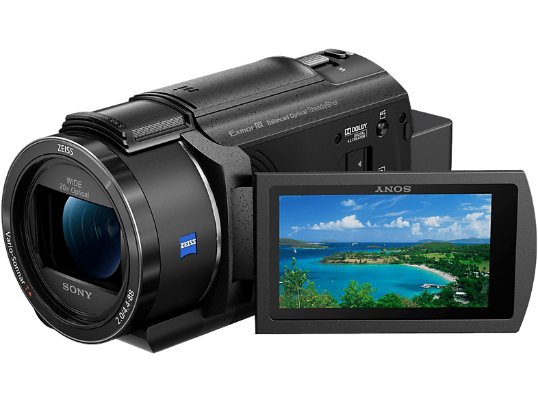 Videocámara | Sony FDRAX43A, 4K, Zoom óptico (Digital 40x), Gran angular, Enfoque automático Negro