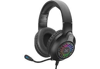 NOXO Skyhorn fejhallgató mikrofonnal, 2x3,5mm jack+USB, RGB, fekete (330148)