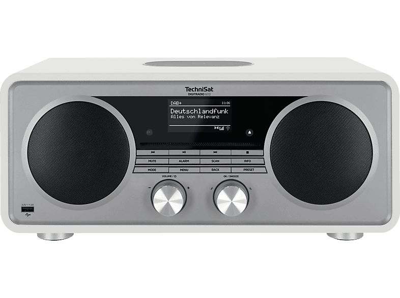 TECHNISAT DIGITRADIO 602 DAB+ Radio, AM, FM, DAB, DAB+, Internet Bluetooth, Weiß/Silber