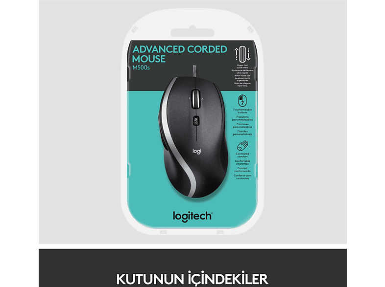 LOGITECH M500S 4000 DPI Gelişmiş USB Kablolu Mouse - Siyah_3