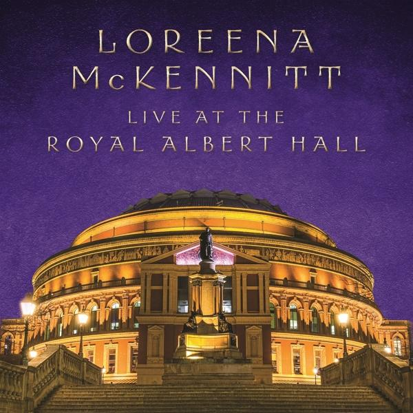 Loreena McKennitt "Live at the Royal Albert Hall" Albumcover. Zeigt die Halle bei Nacht.