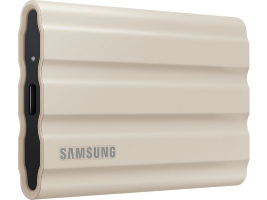 SAMSUNG Portable SSD T7 Shield - Festplatte (SSD, 2 TB, Beige)