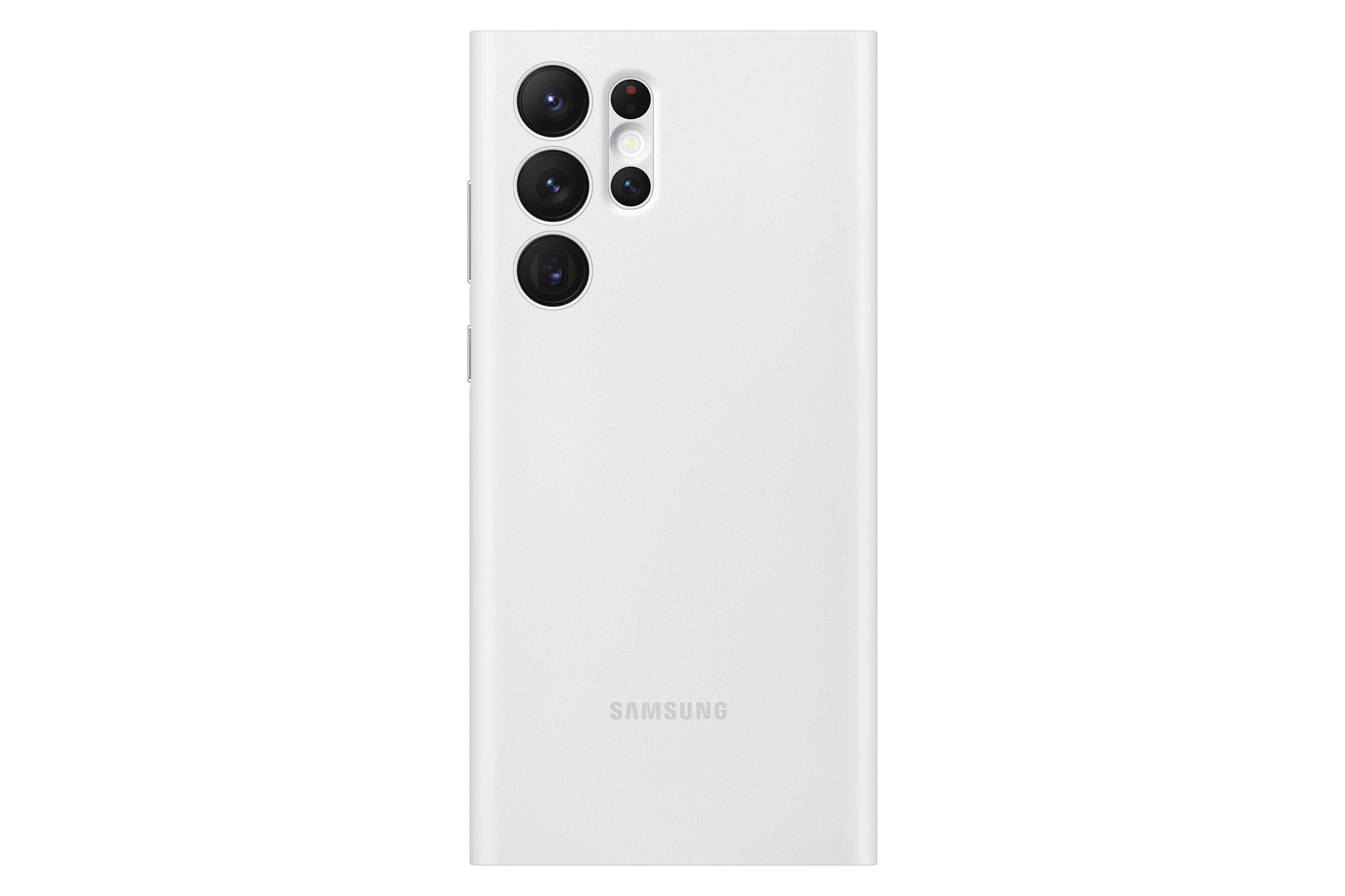 SAMSUNG Galaxy S22  Ultra Şeffaf Kapaklı Akıllı Telefon Kılıfı Beyaz