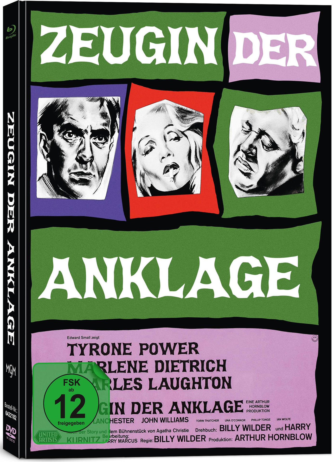 Filmposter mit drei Gesichtern. Fettdruck deutscher Text. Schwarzer Hintergrund.