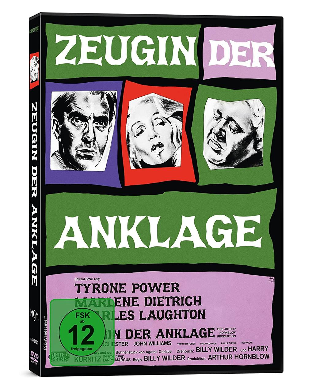 DVD-Hülle für den Film 'Zeugin Der Anklage' mit Bildern von Schauspielern und dem Titel.