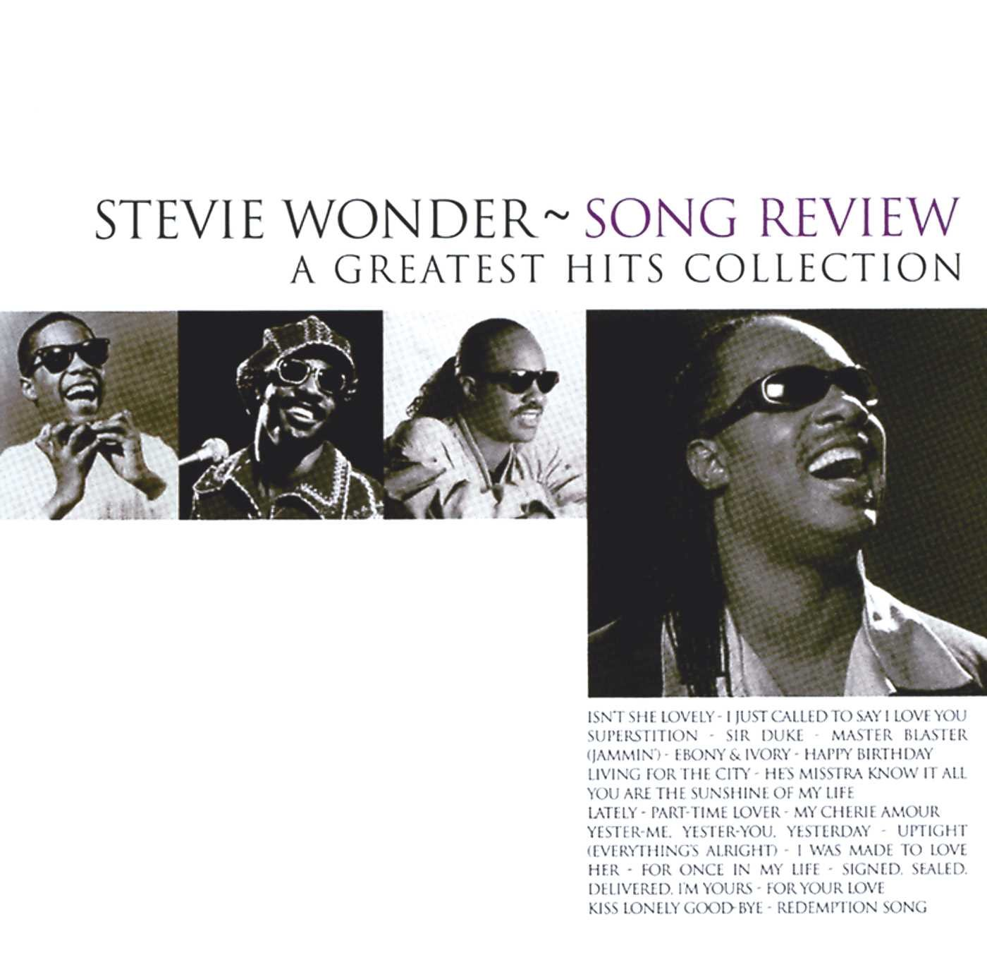 Album borító Stevie Wonder képeivel és a dalok listájával. Több fotót és egy dalt tartalmaz.