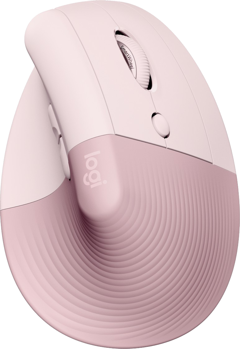 LOGITECH LIFT függőleges ergonomikus egér, jobbkezes kivitel, rózsaszín, 2,4GHz+BT (910-006478)