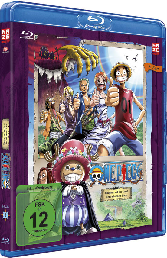 Blu-ray-Disc eines One-Piece-Films mit Cartoon-Charakteren.