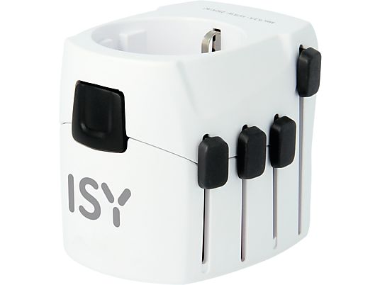 ISY IWA-1000 - Adaptateur de voyage international (Blanc)