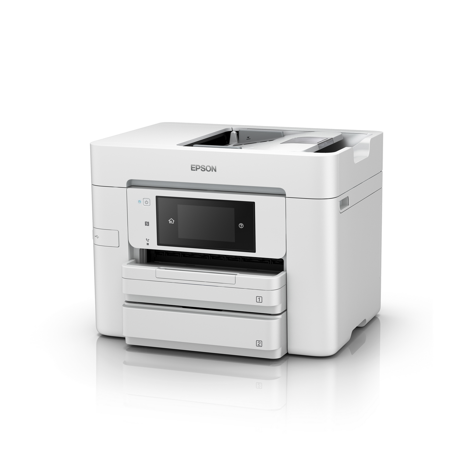 Impresora multifunción - Epson WF-4745, Color/ Blanco y negro, Velocidad 34 ppm, WiFi, NFC, Fax, Dúplex, Gris