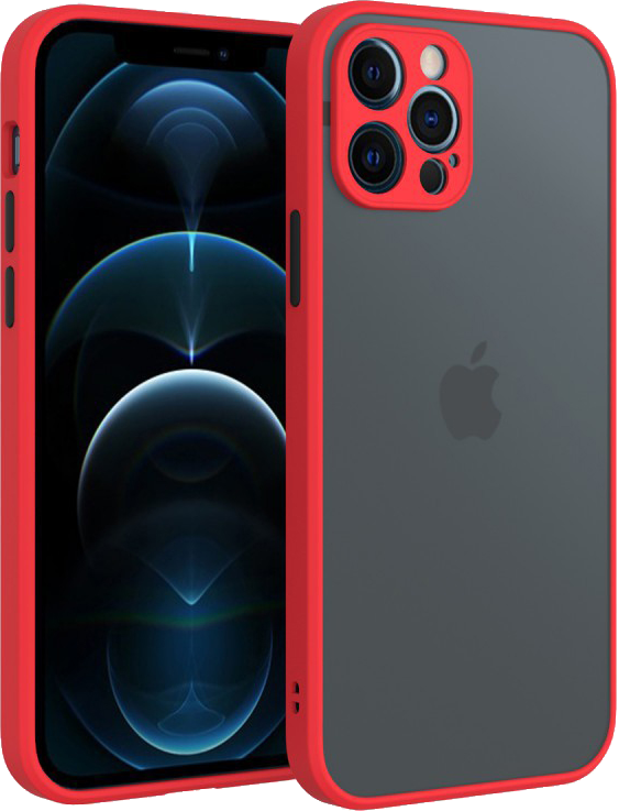 CELLECT iPhone 13 Pro Max műanyag tok, piros-fekete (CEL-MATT-IPH1367-RBK)