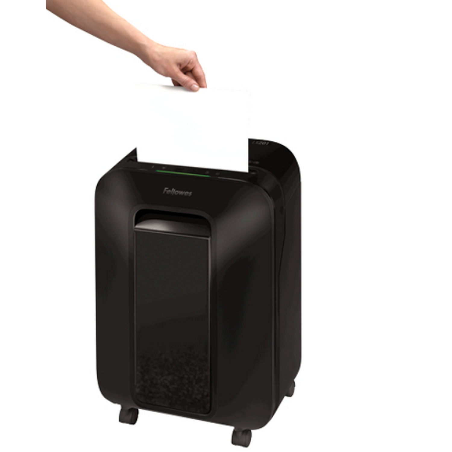 Destructora de papel - Fellowes BF5050001, LX201, 12 Hojas, Nivel de seguridad: P-5, 22 l, Sistema Anti-Atasco, Negro