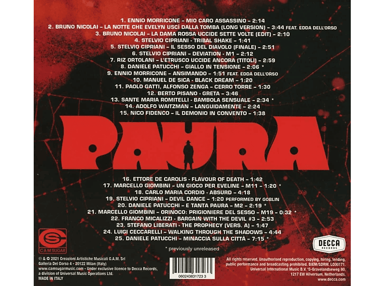 Thumbnail - Various - PAURA: A Collection Of Italian Horror Sounds (CD)