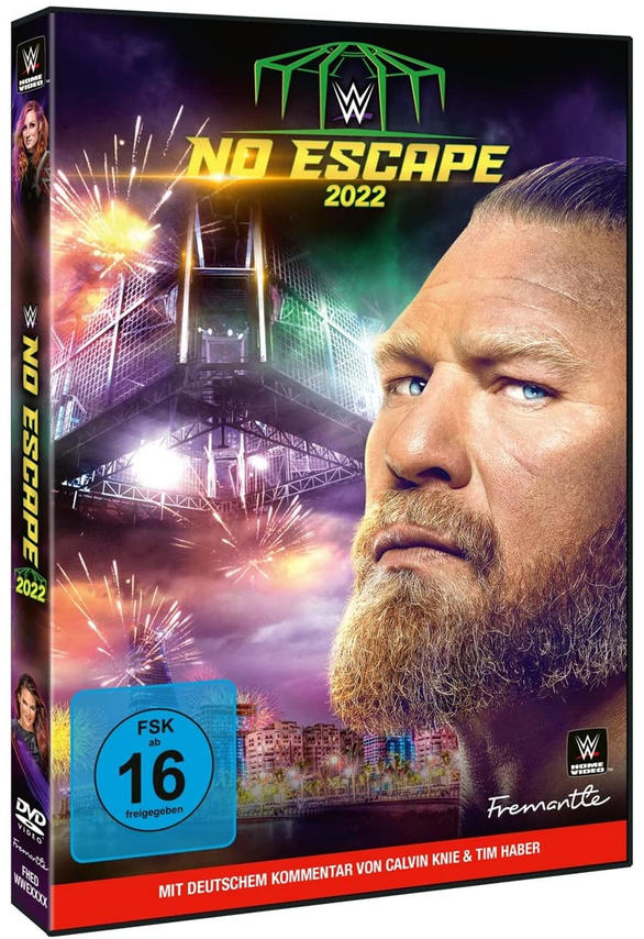 DVD-Hülle mit Brock Lesnar auf dem Cover. Feuerwerk und Stadt im Hintergrund.