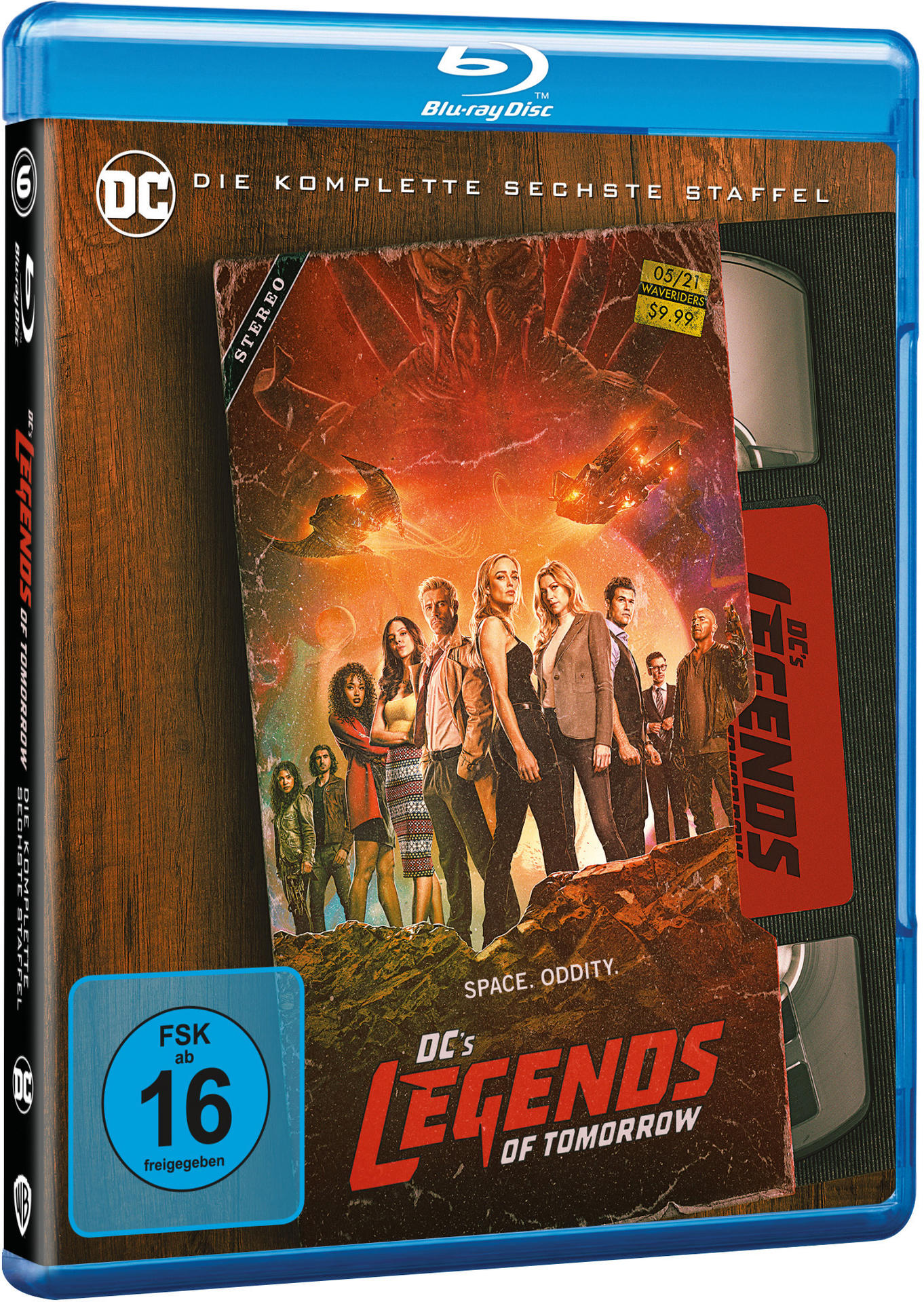 DC's Legends of Tomorrow Blu-ray Box. Gruppe von Personen auf dem Cover.