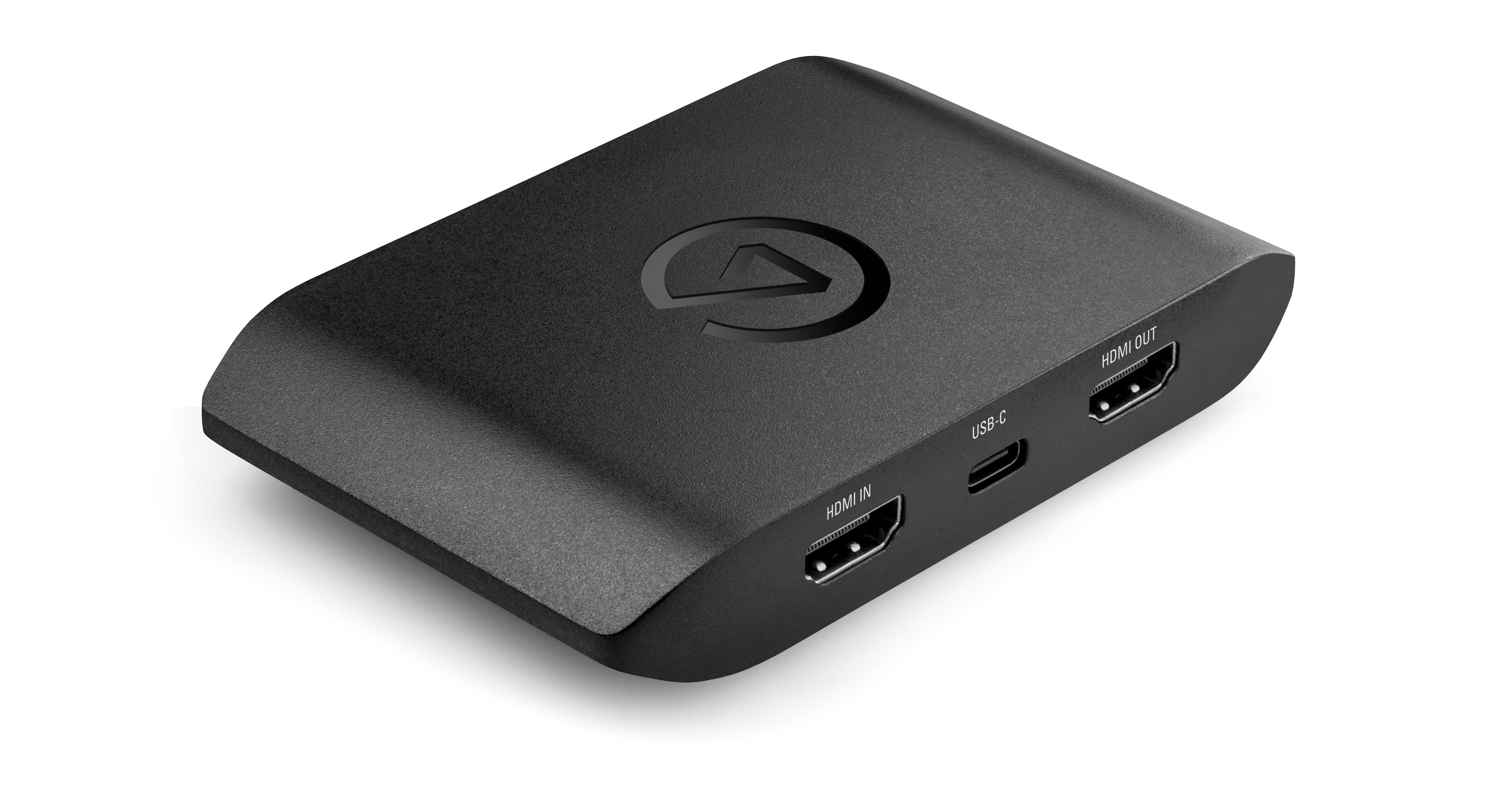 Ein schwarzes Elgato-Videoaufnahmegerät. Hat HDMI-Ein-/Ausgang, USB-C und das Elgato-Logo.