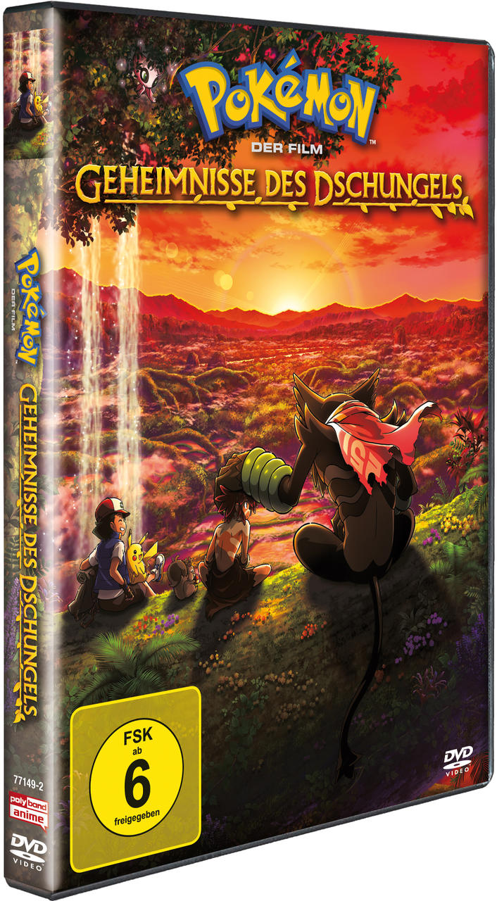 DVD-Hülle des 'Pokemon'-Films. Zeichentrickfiguren, Hintergrund Wald.