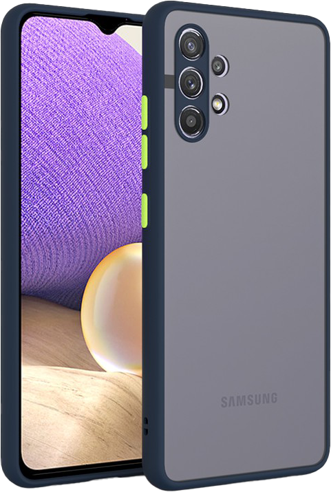 Egy sötétkék és szürke telefontok egy Samsung telefonnal benne.