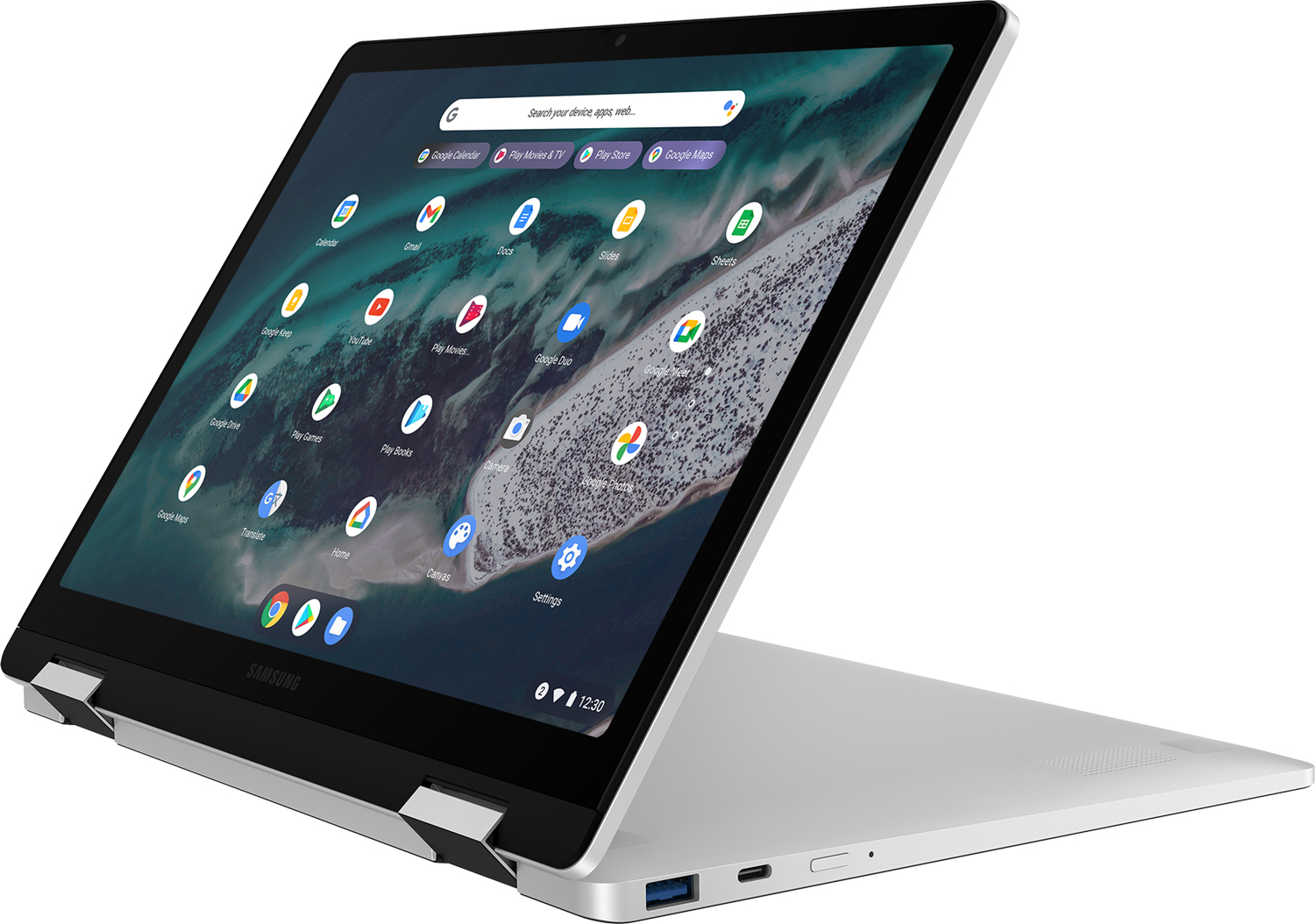 SAMSUNG Convertible Galaxy Chromebook 2 360 12" Intel Celeron N4500 Silver (XE520QEA-KB1BE)