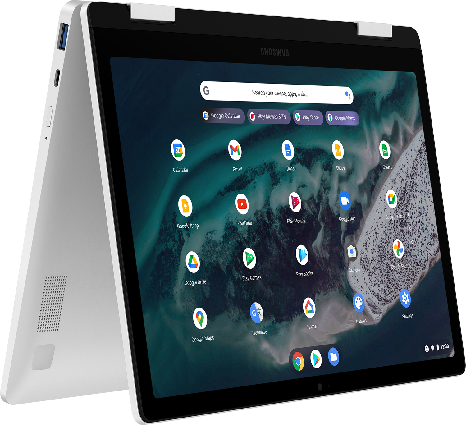 SAMSUNG Convertible Galaxy Chromebook 2 360 12" Intel Celeron N4500 Silver (XE520QEA-KB1BE)
