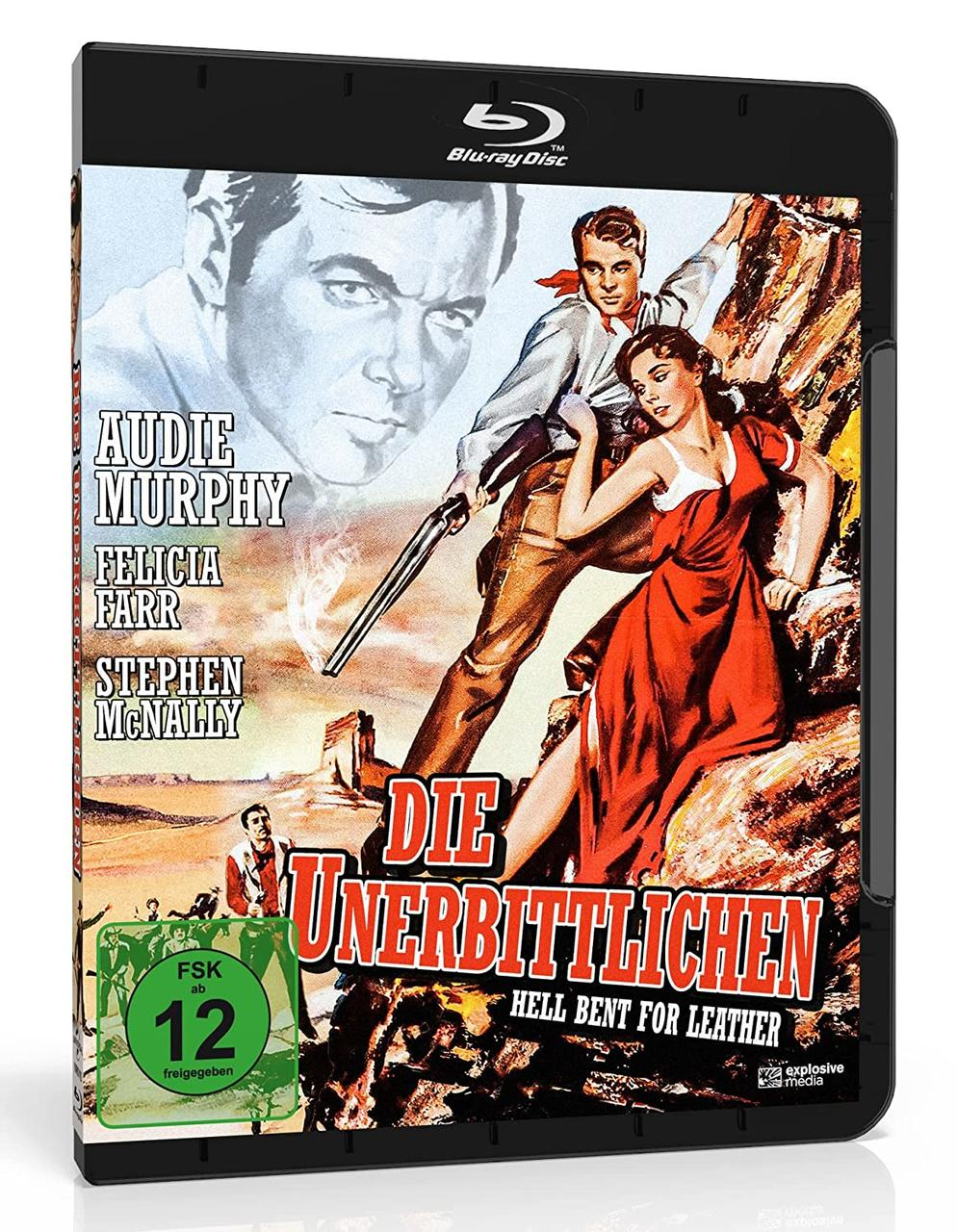 DVD-Cover eines Westernfilms mit Schauspielern und dem Titel 'Hell Bent for Leather'.