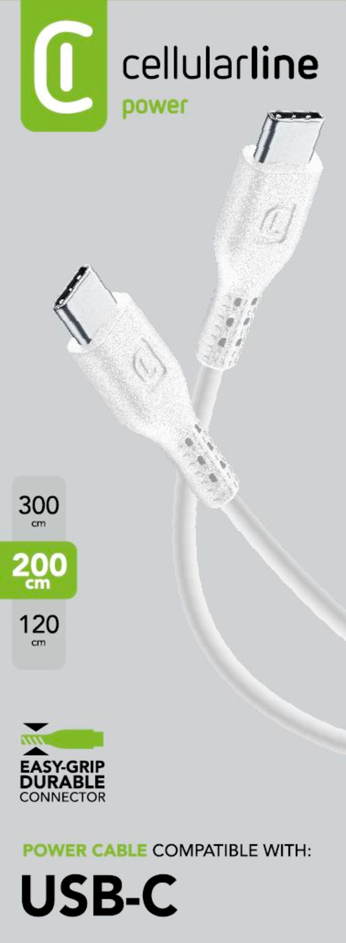 CELLULAR LINE USBDATAC2CTAB2MW - USB-C auf USB-C Kabel (Weiss)