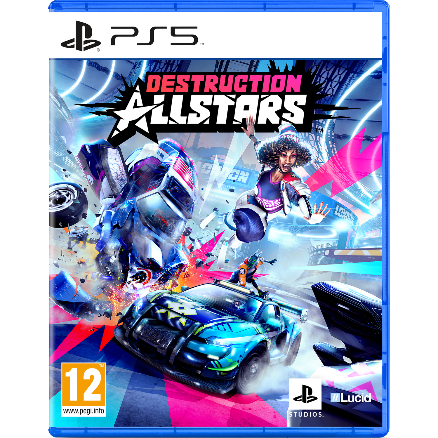 Consola - Sony PS5, 825 GB, 4K, HDR, Blanco + Gran Turismo 7 + Destruction AllStars + 2 Mandos DualSense™ + PlayStation Plus Card 12 meses