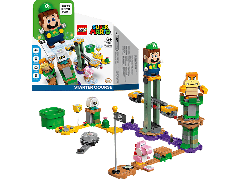 Super 71387 Starterset Mehrfarbig Abenteuer Mario – LEGO Bausatz, Luigi mit