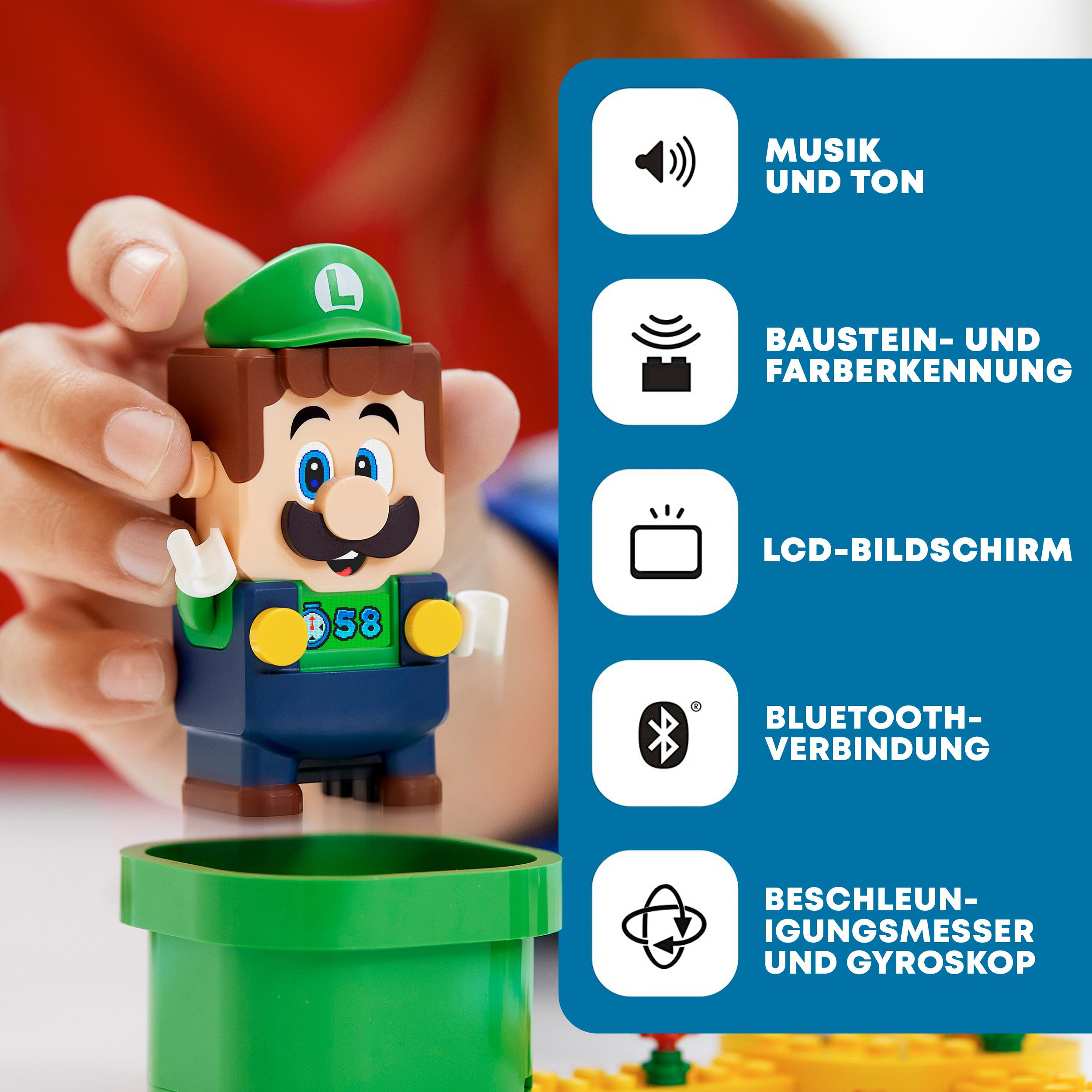 LEGO Super Mario Starterset 71387 mit Bausatz, Abenteuer Luigi Mehrfarbig –