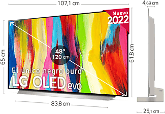 TV OLED 48" - LG OLED48C25LB, OLED 4K, Procesador Inteligente α9 Gen5 AI Processor 4K, Smart TV, DVB-T2 (H.265), Blanco