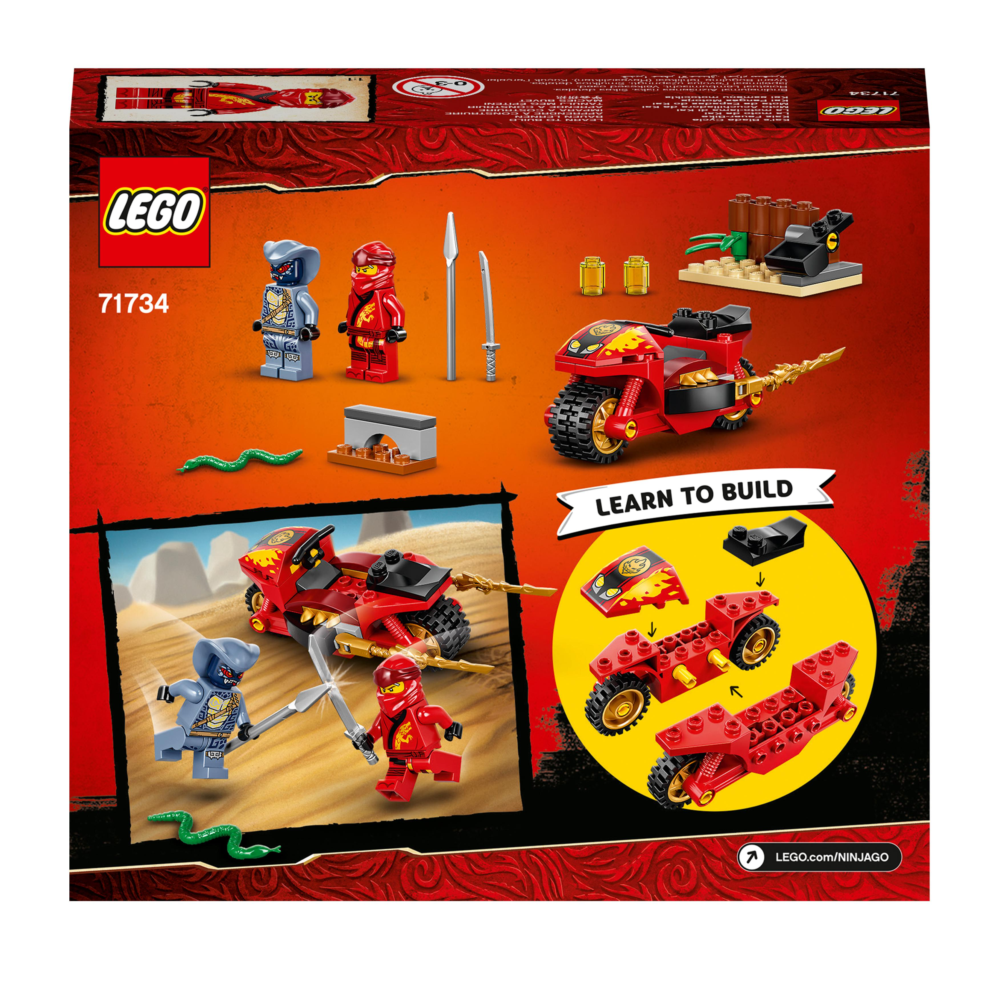 LEGO NINJAGO 71734 Kais Feuer-Bike Bausatz, Mehrfarbig