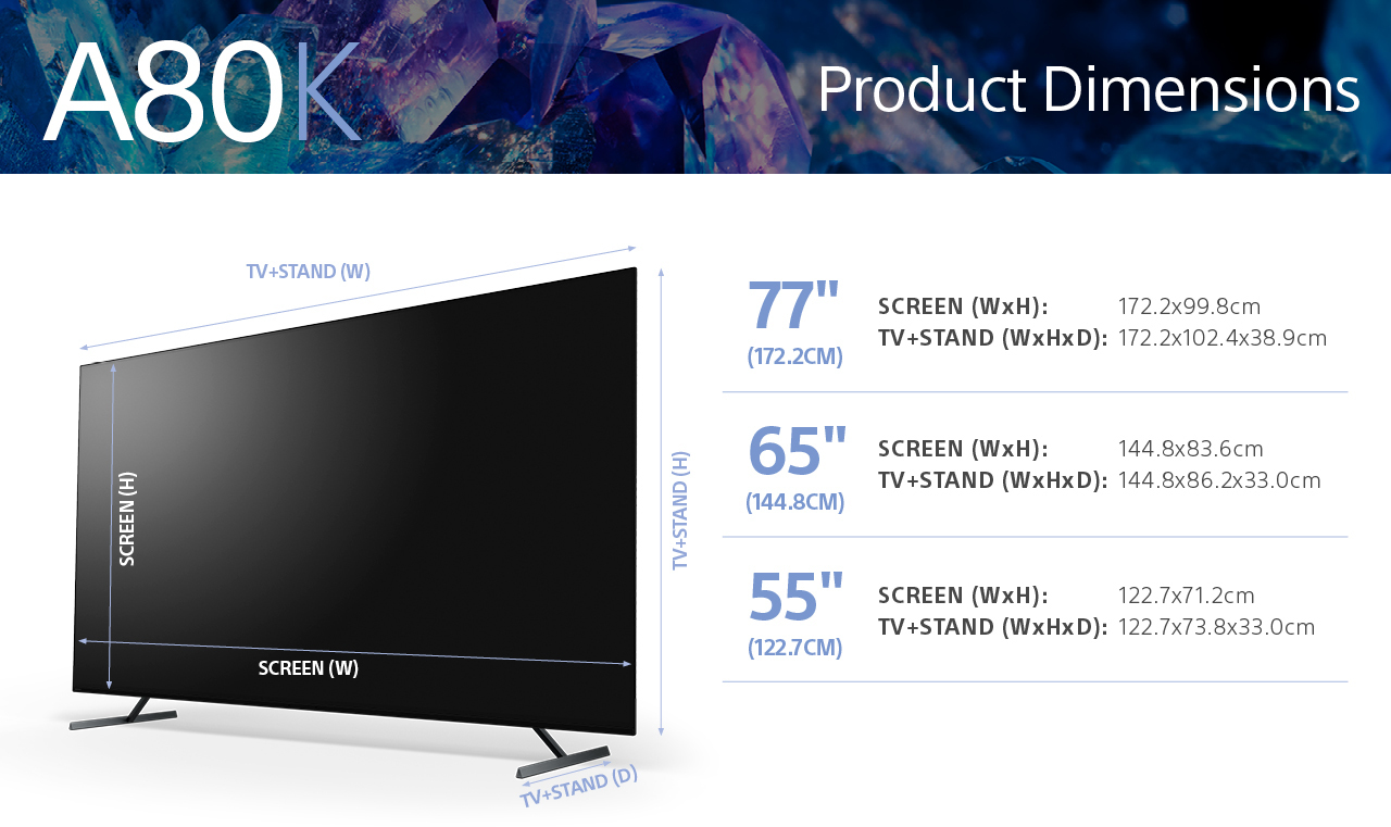 SONY XR65A80KAEP 65" OLED Smart 4K - OLED 4K - OLED-tv - 65 inch