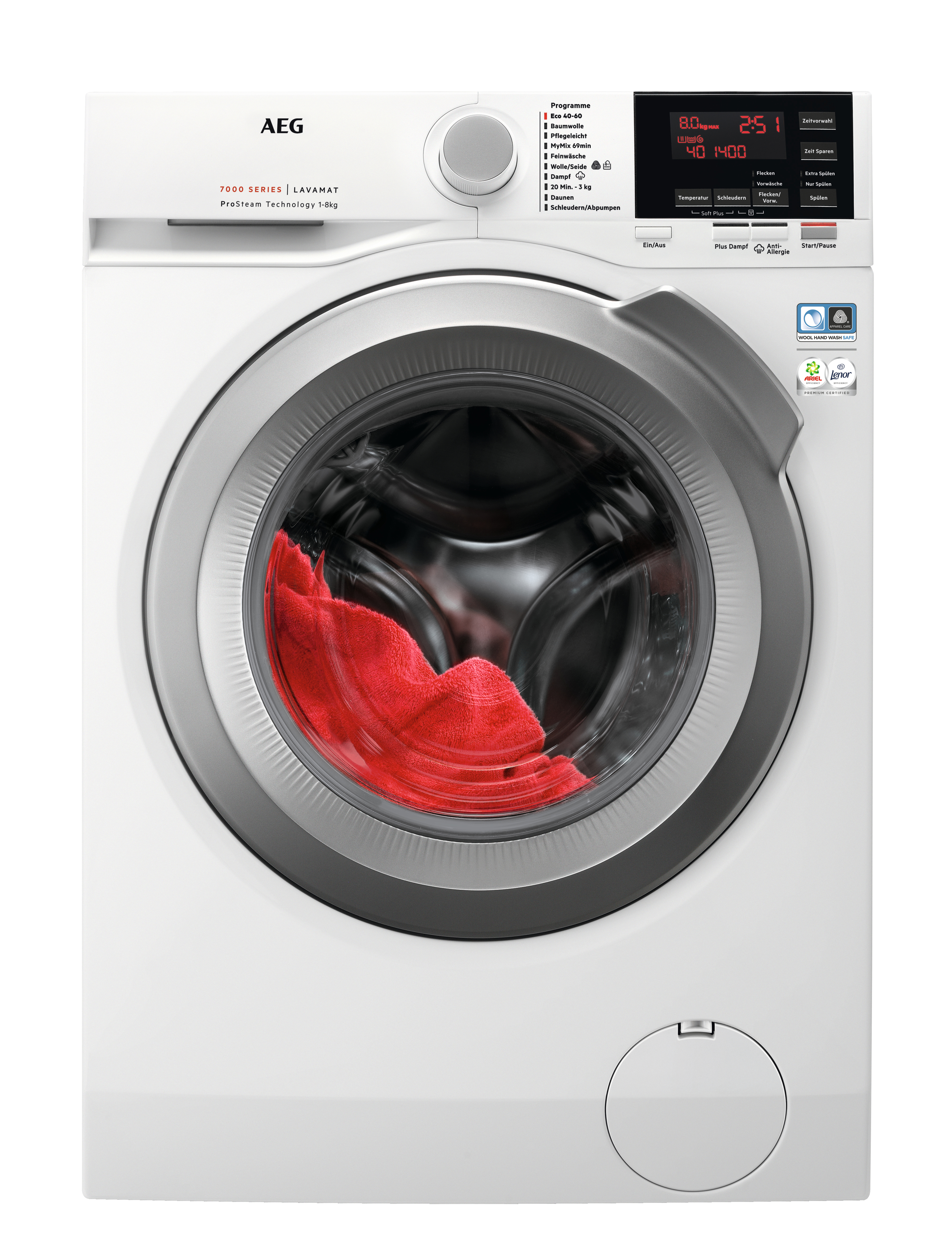 AEG L7FBA60480 Serie 7000 mit ProSteam Dampfprogramm Waschmaschine (8 kg, 1400 U/Min., A)
