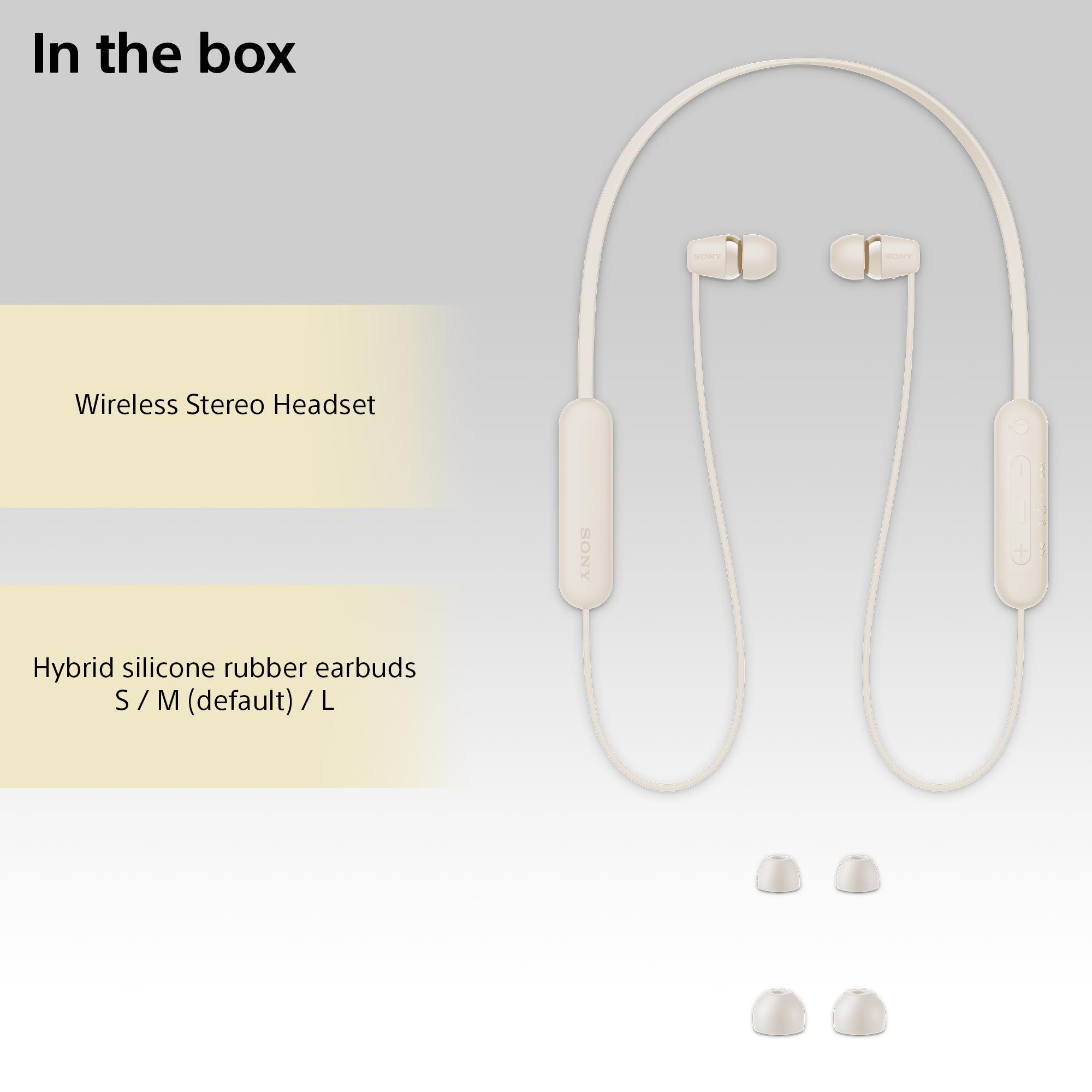 Bluetooth SONY Kopfhörer Cremefarben WI-C100, In-ear