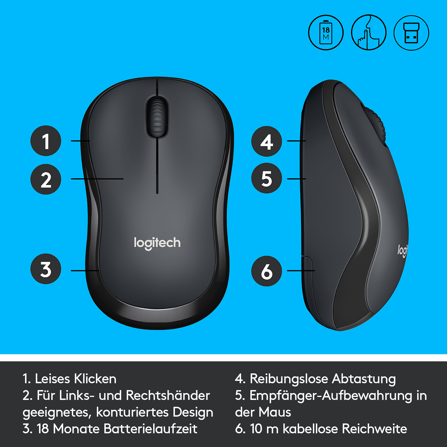 LOGITECH - B2B B220 Silent, Logitech, Schwarz