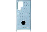 Funda + cordón para móvil - Samsung Lifestyle Rocío Peralta, Para Samsung Galaxy S22 Ultra, TPU, Trasera, Azul con lunares rojos