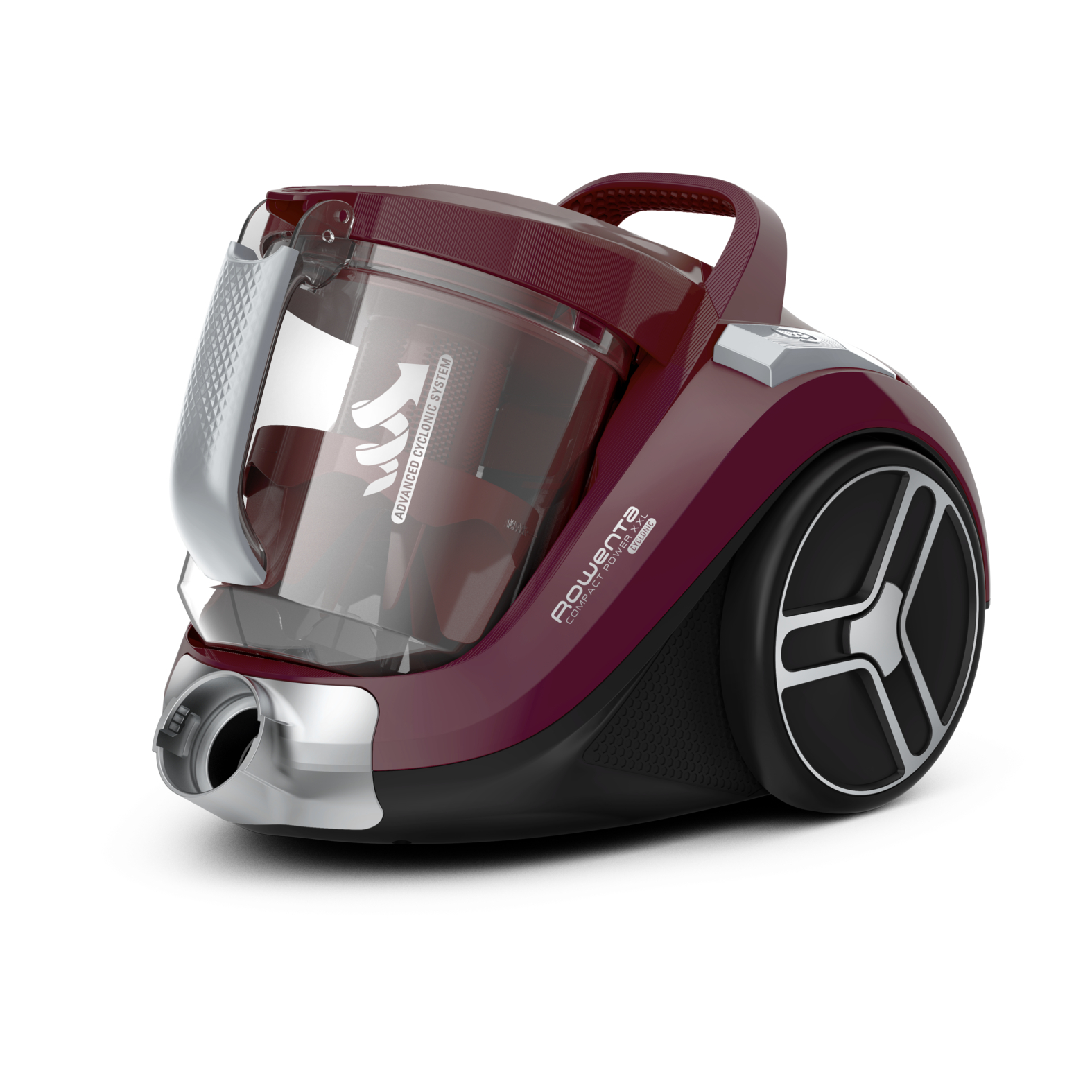 Aspirador sin bolsa - Rowenta RO4873EA Compact Power XXL, Motor EffiTech, Tecnología Ciclónica, 550 W, Depósito 2.5 L, Animal Care, Burdeos