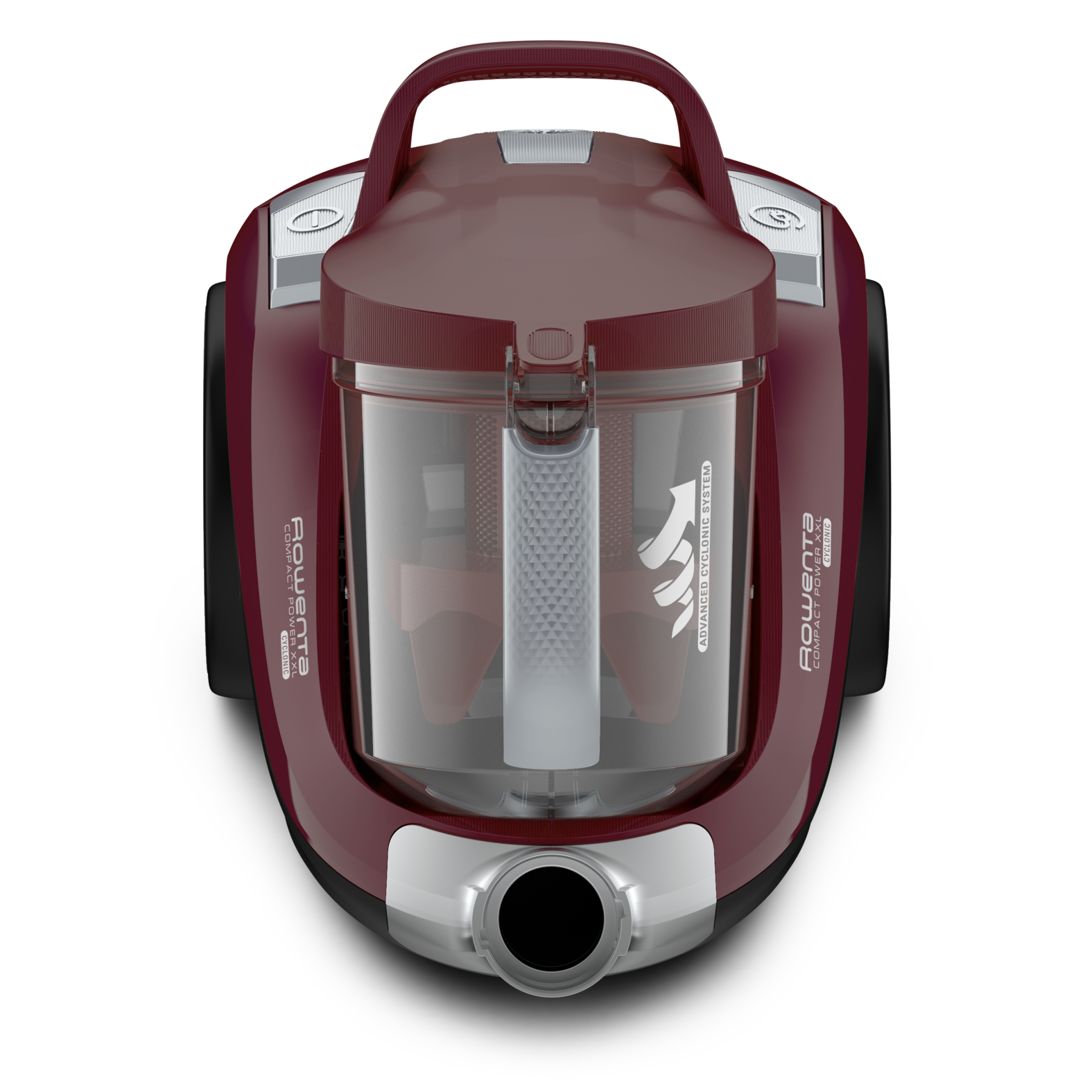Aspirador sin bolsa - Rowenta RO4873EA Compact Power XXL, Motor EffiTech, Tecnología Ciclónica, 550 W, Depósito 2.5 L, Animal Care, Burdeos