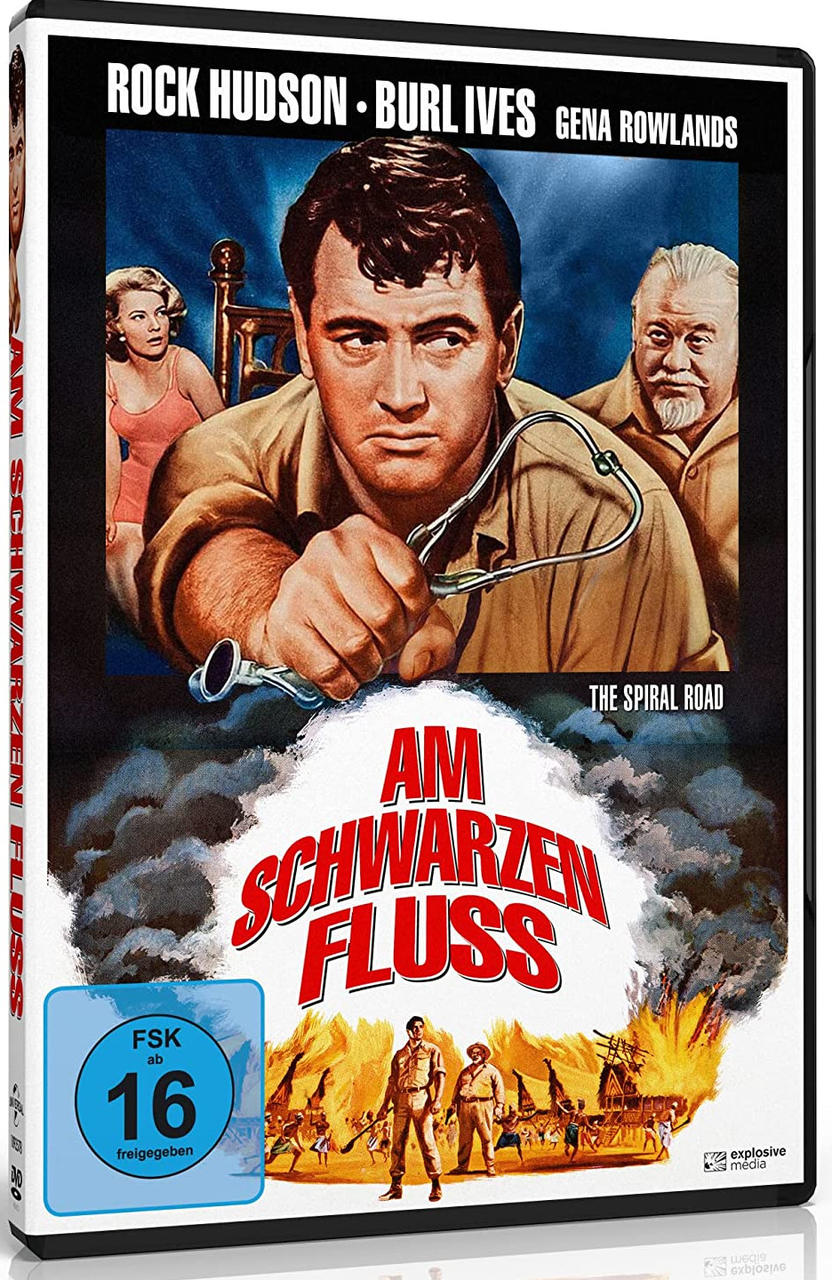 DVD-Cover von 'Am Schwarzen Fluss' mit Rock Hudson. Vintage-Filmplakat.