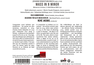 Rene Jacobs Akademie Fur Alte Musik - h-moll Messe BWV 232  - (CD)