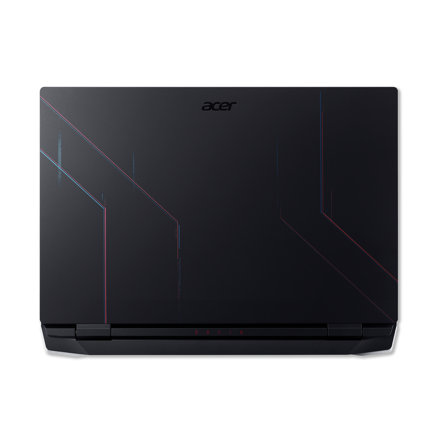 Tapa negra del portátil con el logotipo 'acer' y líneas de diseño.