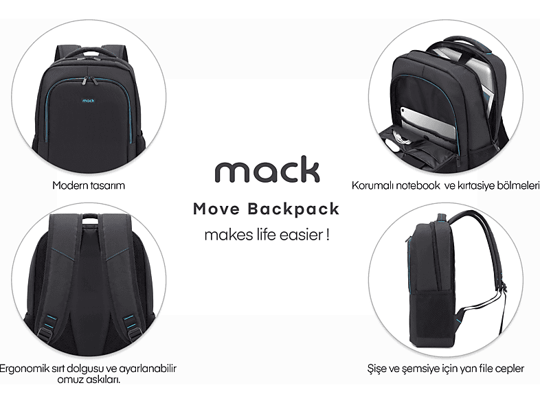 MACK MCC-505 15.6" Move Laptop Sırt Çantası Siyah_6