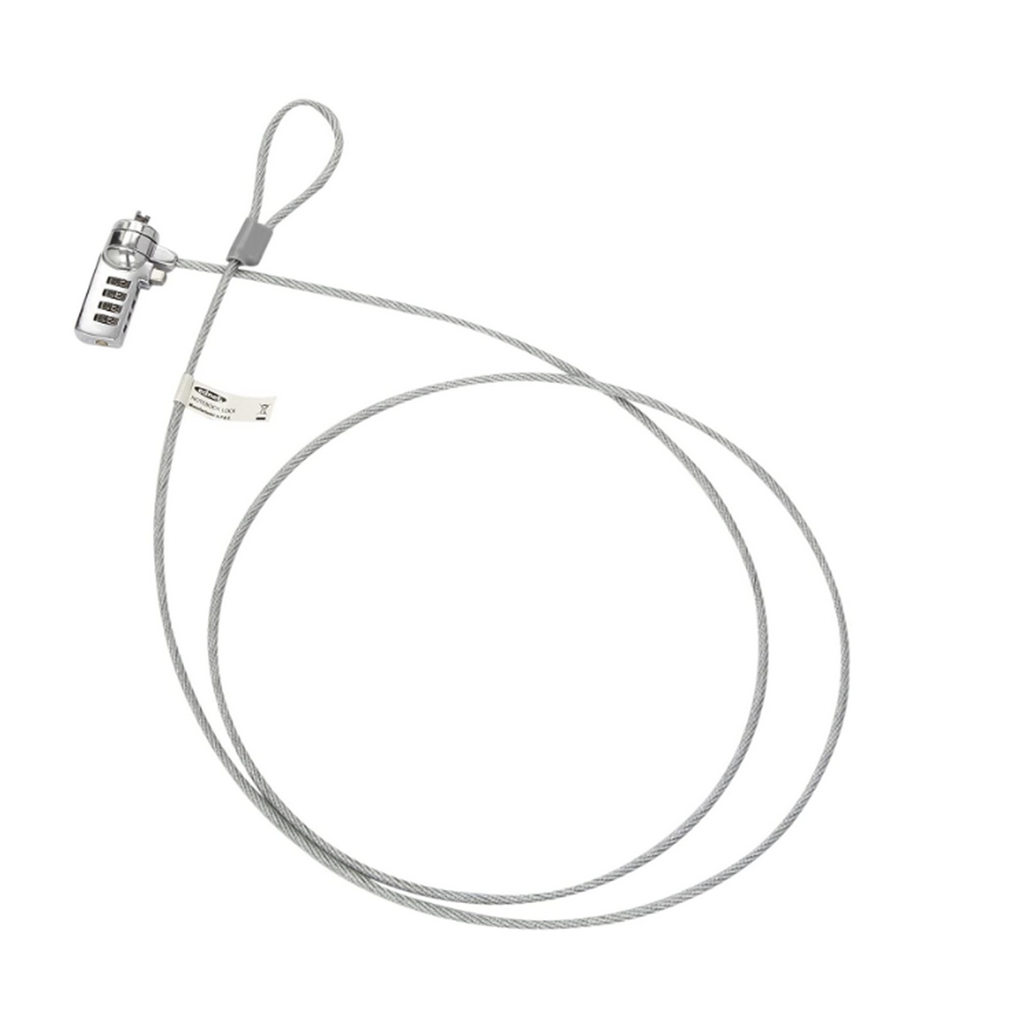Candado - Nilox MGDA40500, Candado de seguridad, Tipo Kensington, Cierre con combinación, 1.5 m, Gris