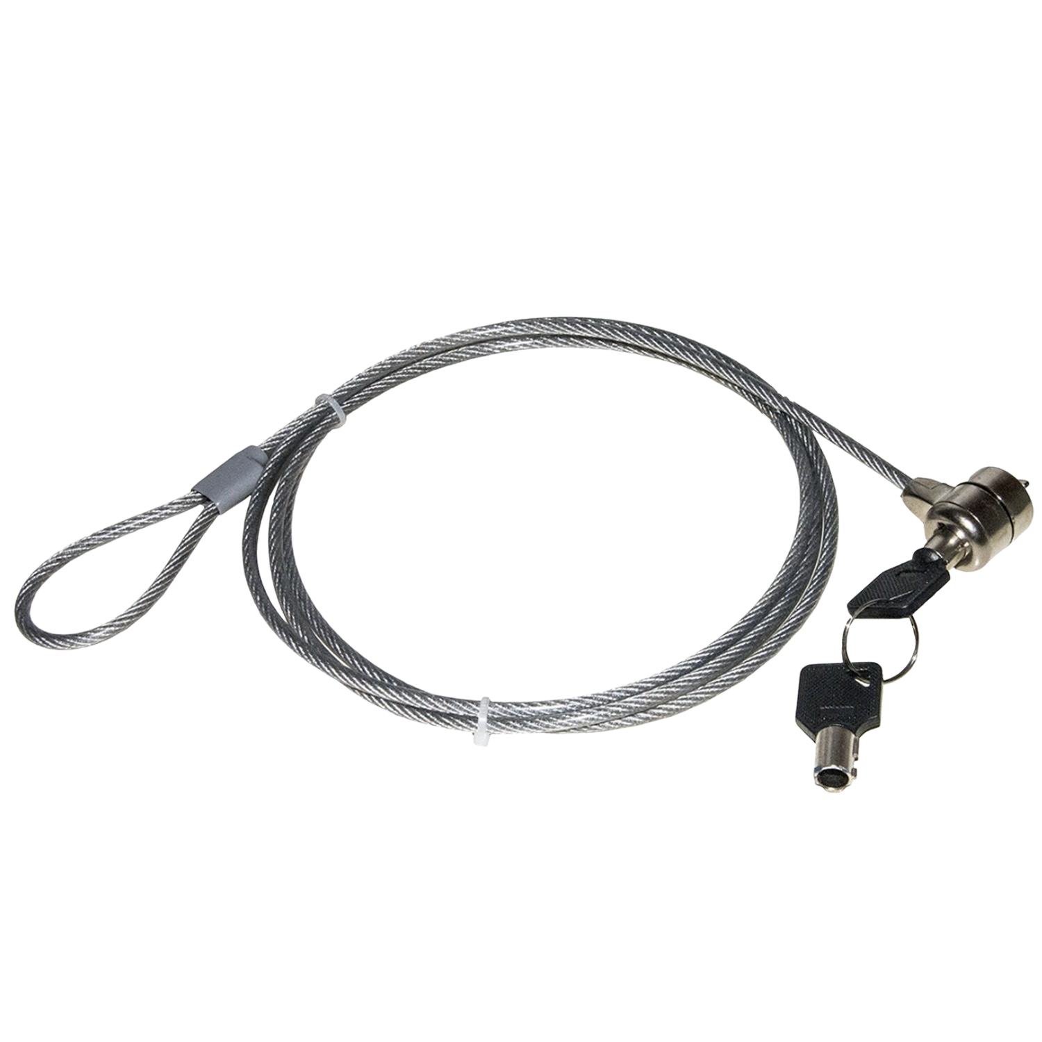 Candado - Nilox MGLP40501M, Cable de seguridad antirrobo para Notebook, 1.50 m, Con cerradura, Dos llaves, Gris