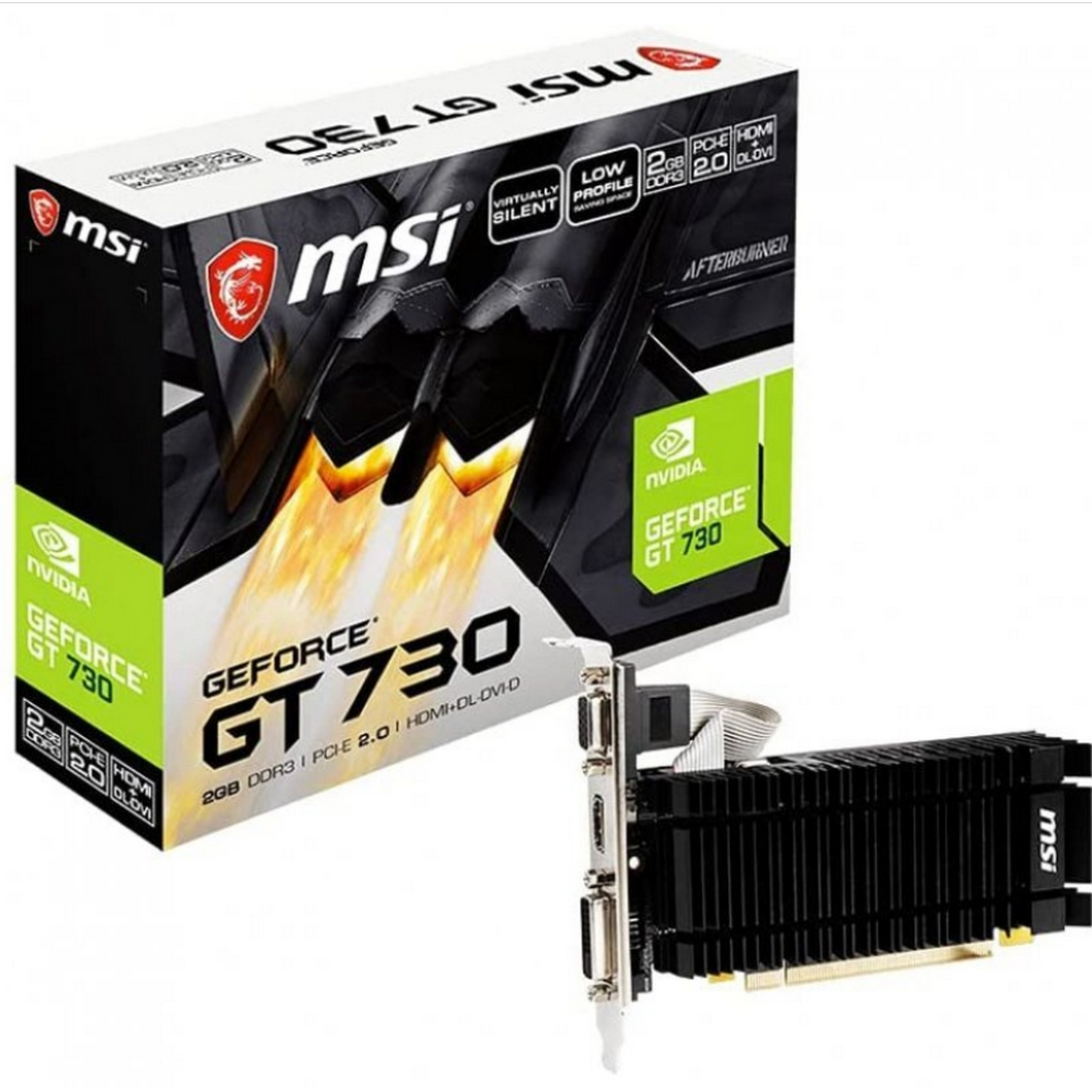Tarjeta Gráfica - MSI Vidia Geforce GT 730 2GB DDR3, 2 GB, 902 MHz, Negro