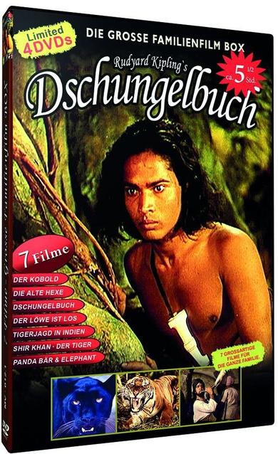 Box-Art für den Film The Jungle Book. Ein Junge ist im Dschungel.