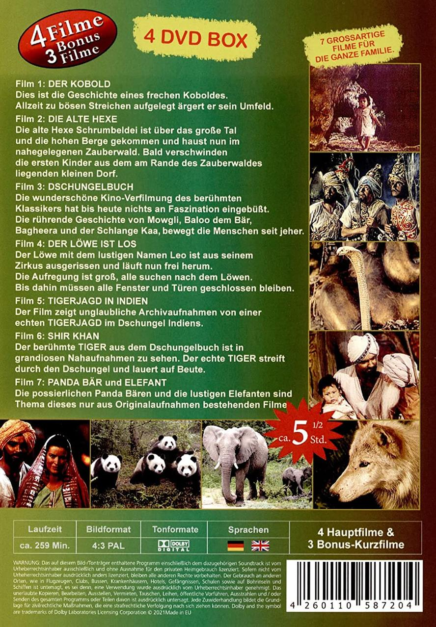 DVD-Cover mit Filmtiteln. Enthält Bilder der Filme und eine Liste der enthaltenen Filme.