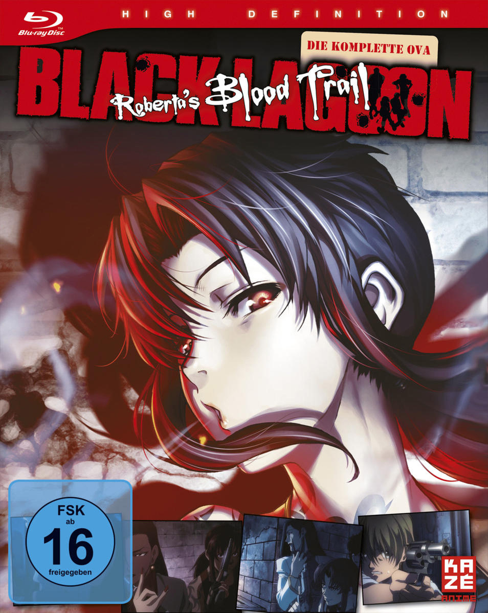 Anime Blu-ray-Cover von 'Black Lagoon' mit einer Frau in dunkler Umgebung.
